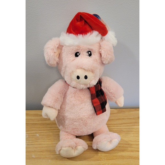 All For Paws Other - RARE TJX Sample All For Paws Holiday Hat Piggy Plush Oinks Sound Pink 13in